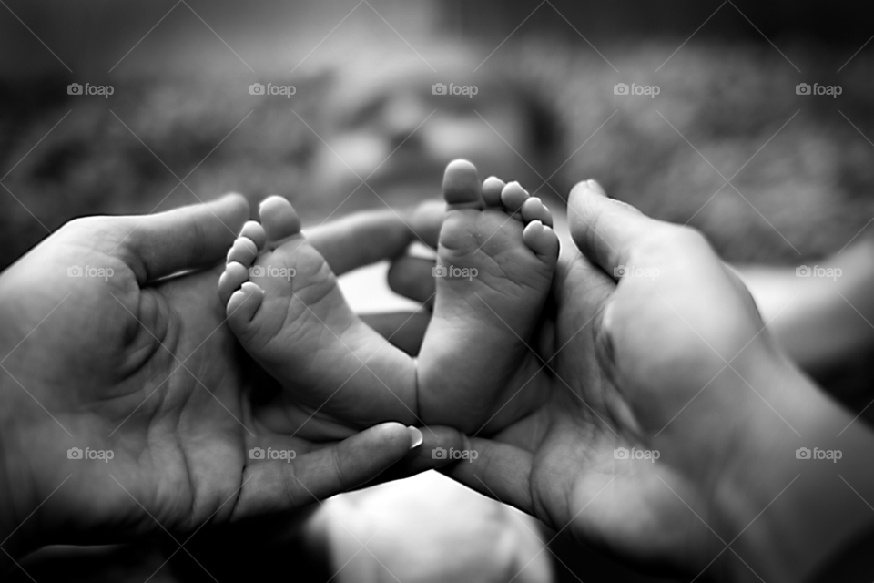 Baby, Monochrome, People, Hand, Newborn