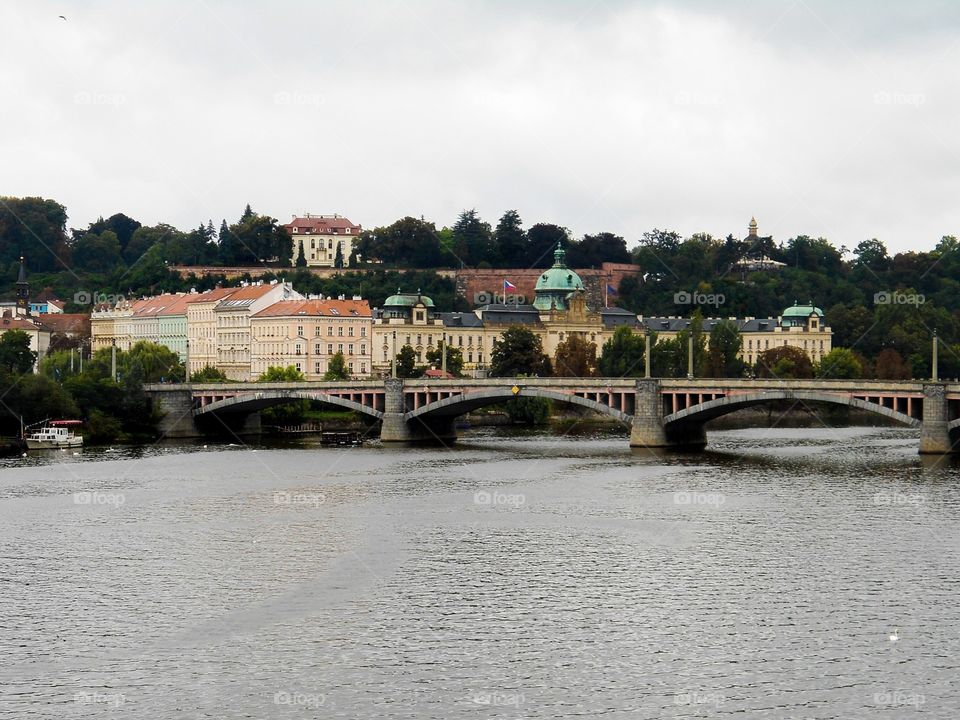 Prague . View of the river