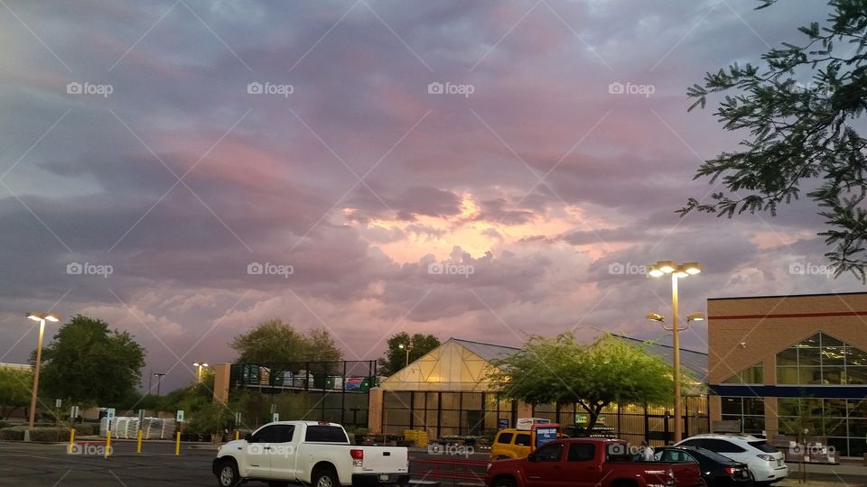 Sunset through the clouds