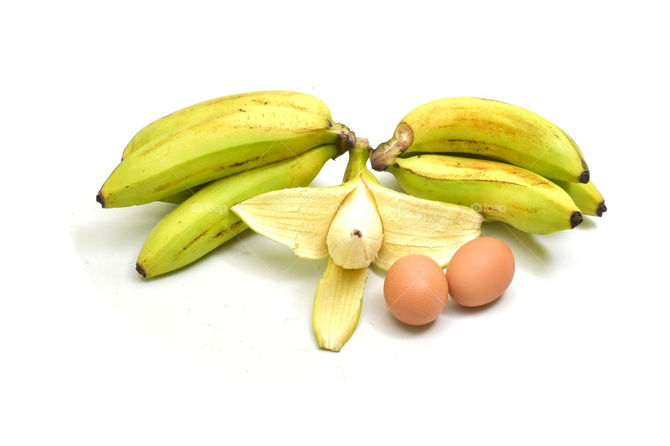 fresh banana fruit and egg