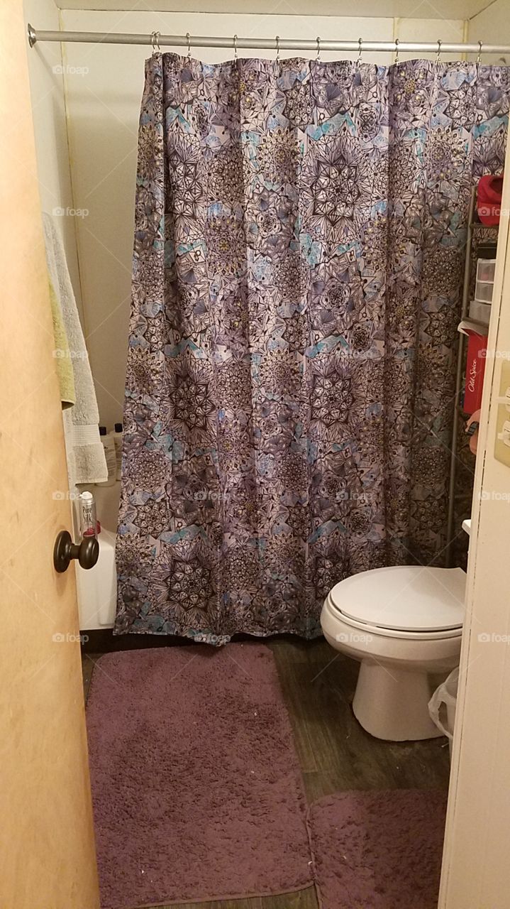 purple bathroom