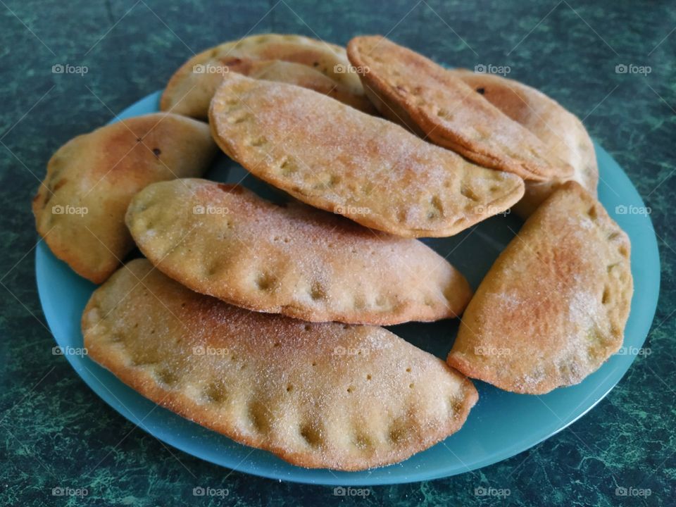 Delicious cakes with spinach