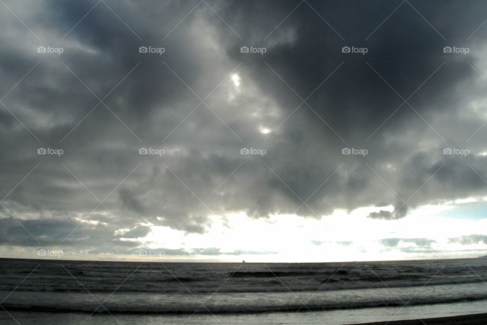 stormy cloud over sea