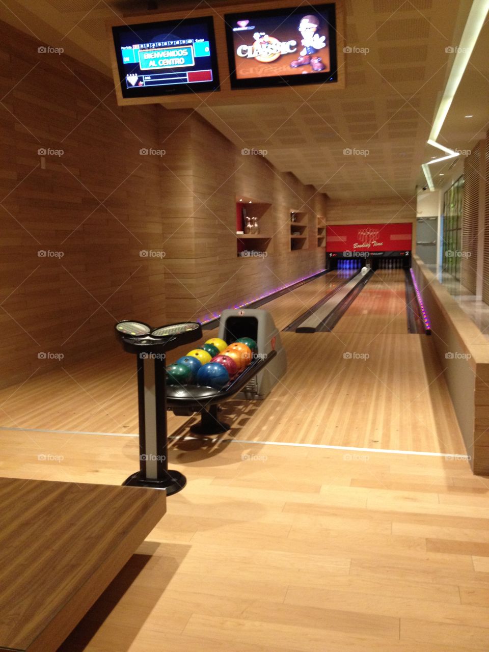 Private bowling alley. Private bowling alley