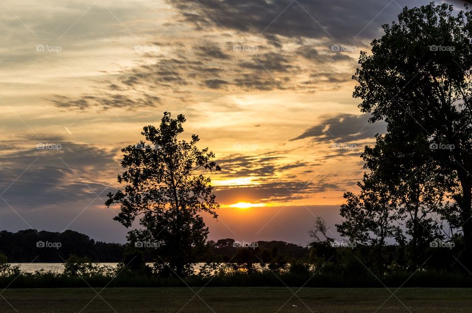Sunset over the Mississippi