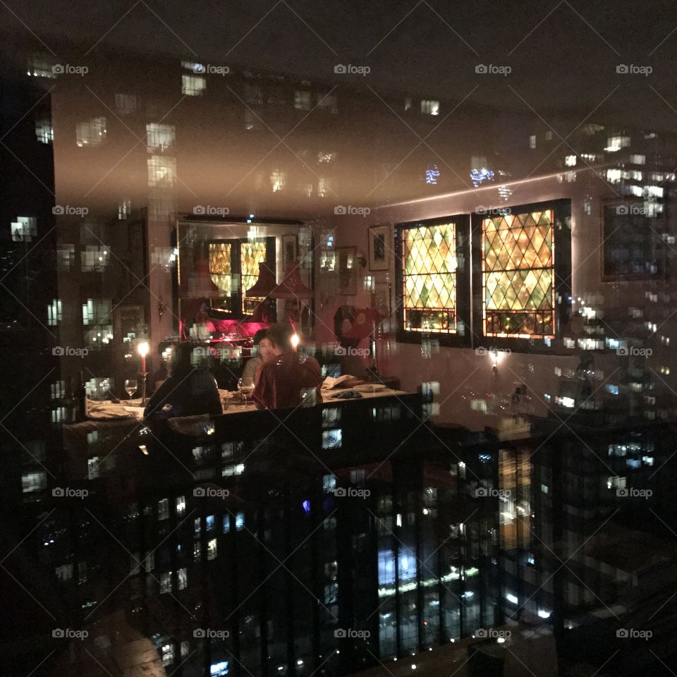 Restaurant, Bar, City, Light, People
