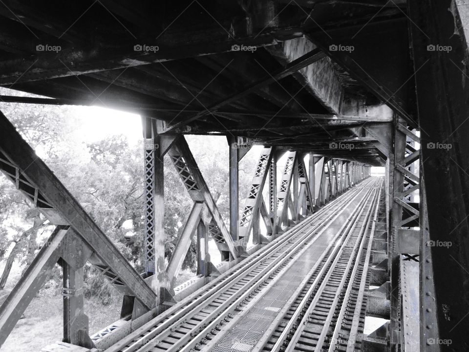 black and white Transportation railroad tracks