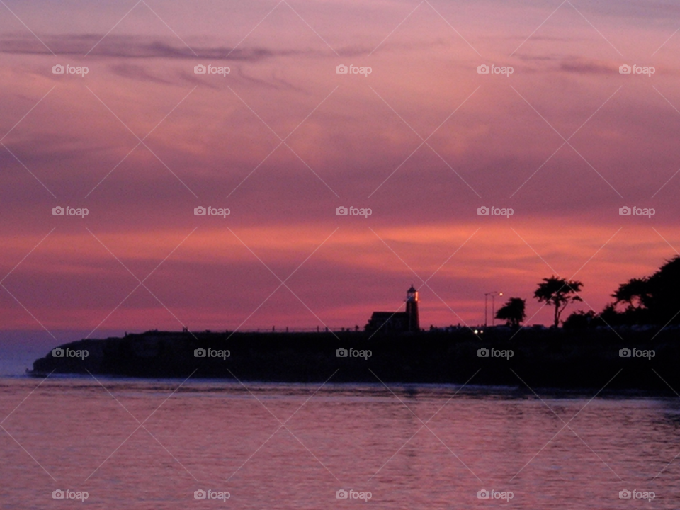 sunset sea california lighthouse by ntiffin72