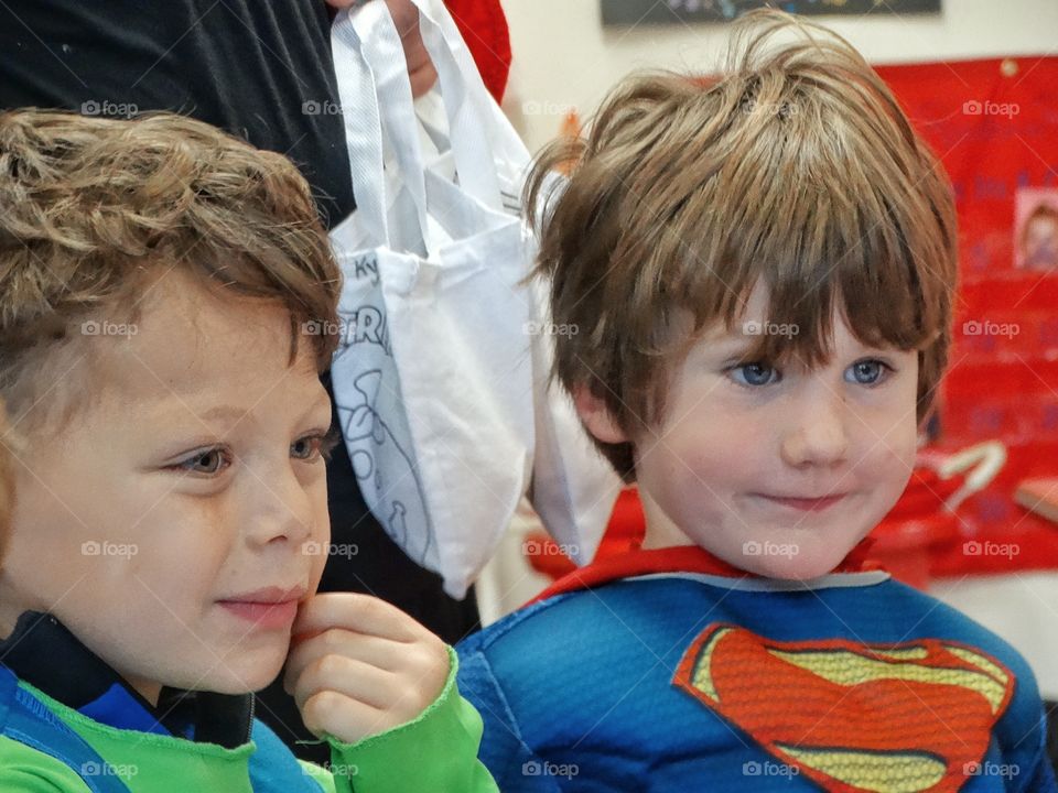 Young Boys In Superhero Costumes
