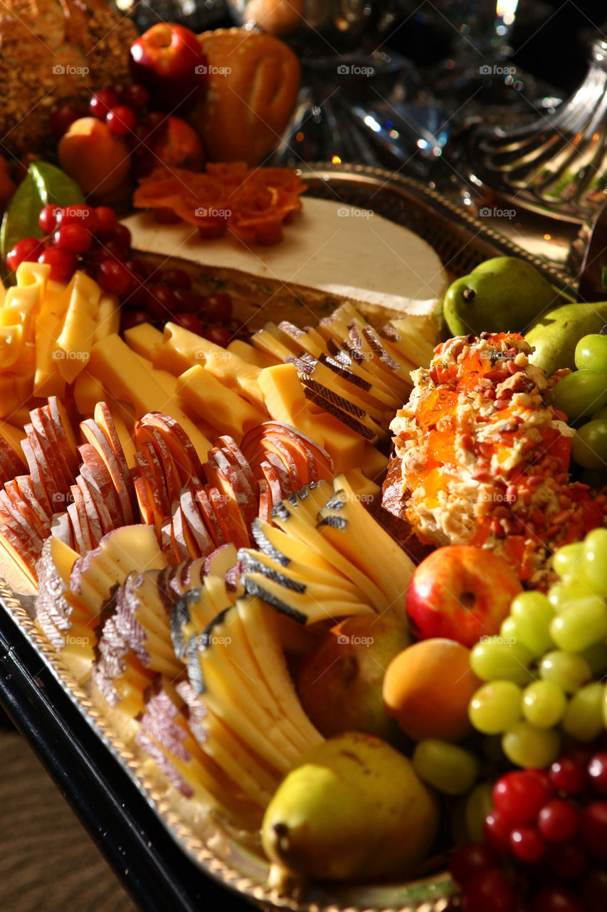 Cheese and fruit fancy table