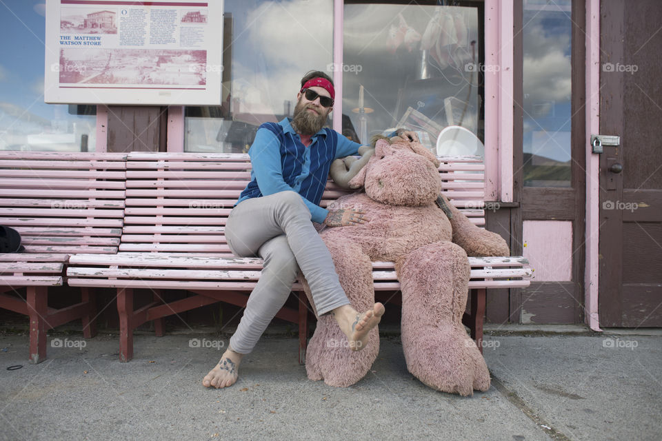 Hipster with Stuffed Animal