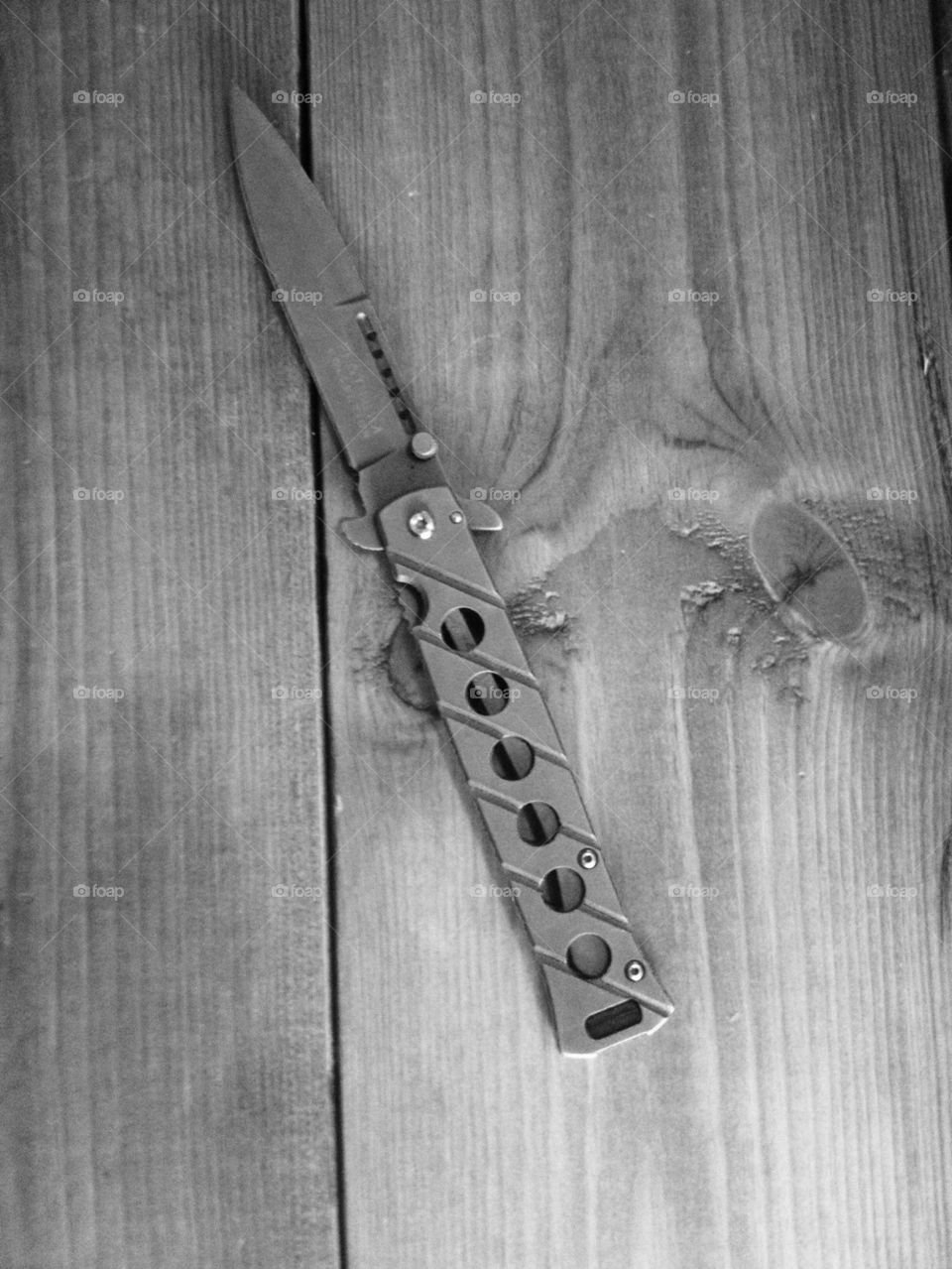Knife on Wood