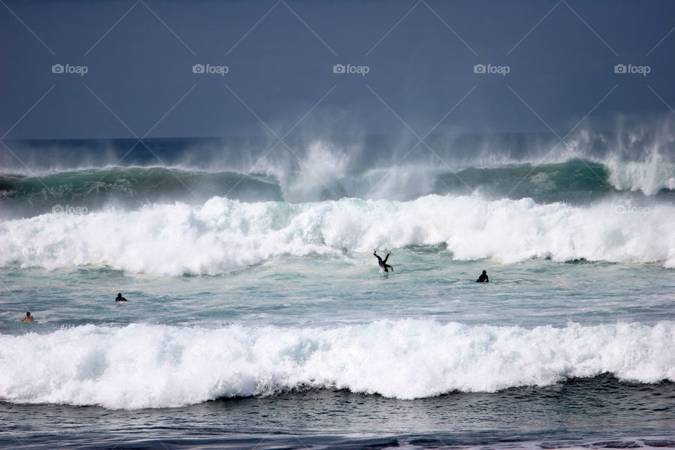 Waves splashing on the sea