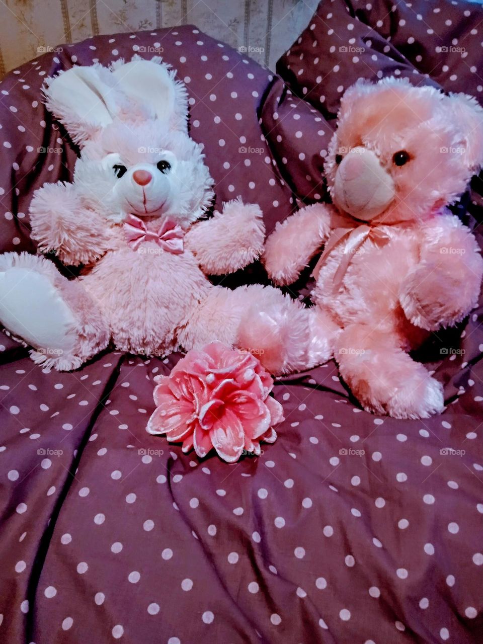 Pink image with toys