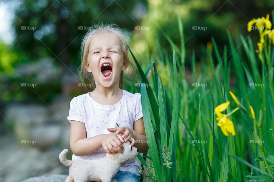 Little girl feeling anger 