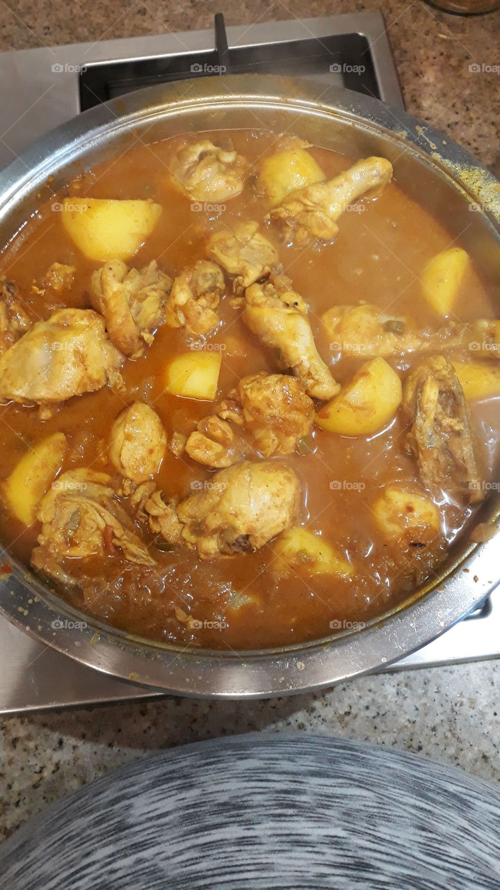 delicious, traditional chicken curry for dinner