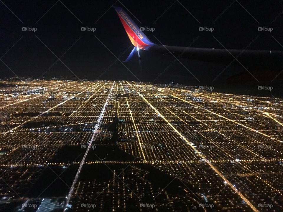 Over Chicago. 