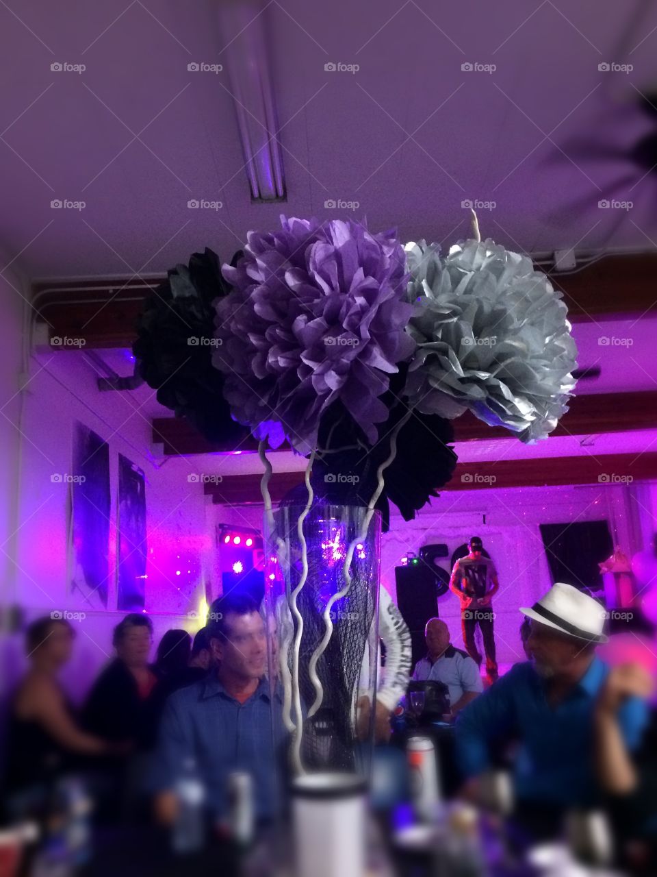 Purple party decorations 
