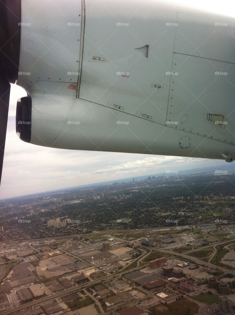 After takeoff. Just after takeoff out of Pearson Airport in Toronto. 