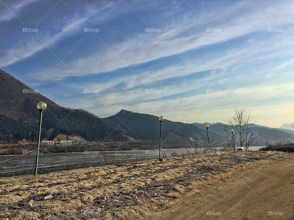 Mountain road landscape