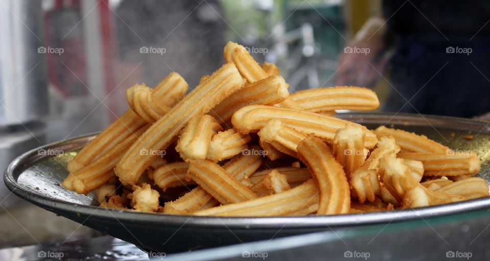 Plate of churros.