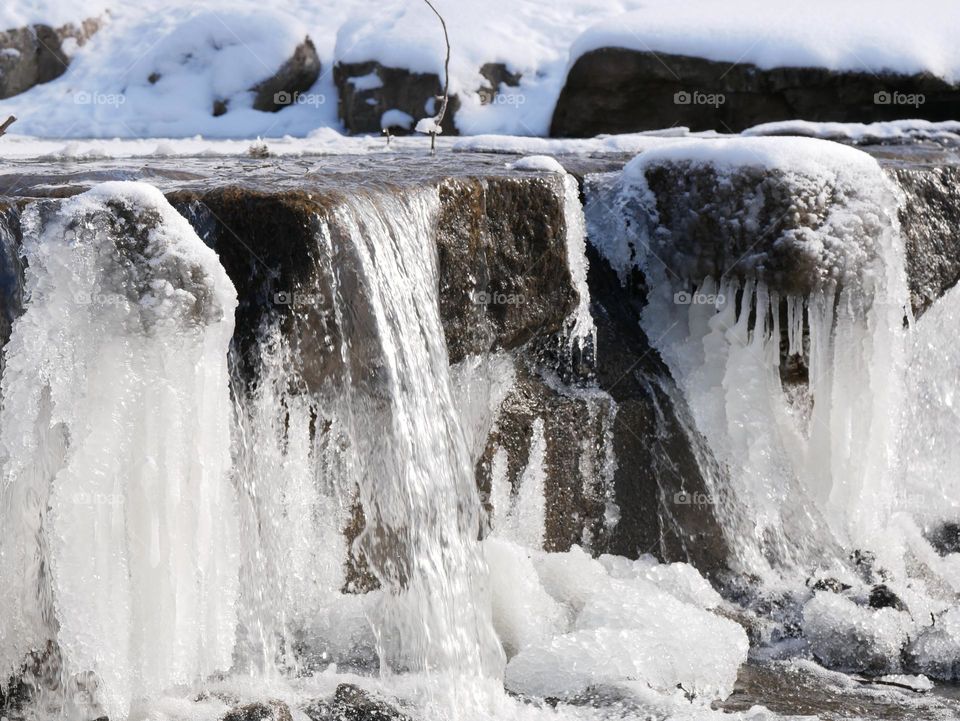 A waterfall at the local park, which is in a state of mid-freeze. It’s beautiful! 