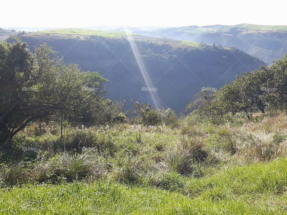 Sun light over mountain view