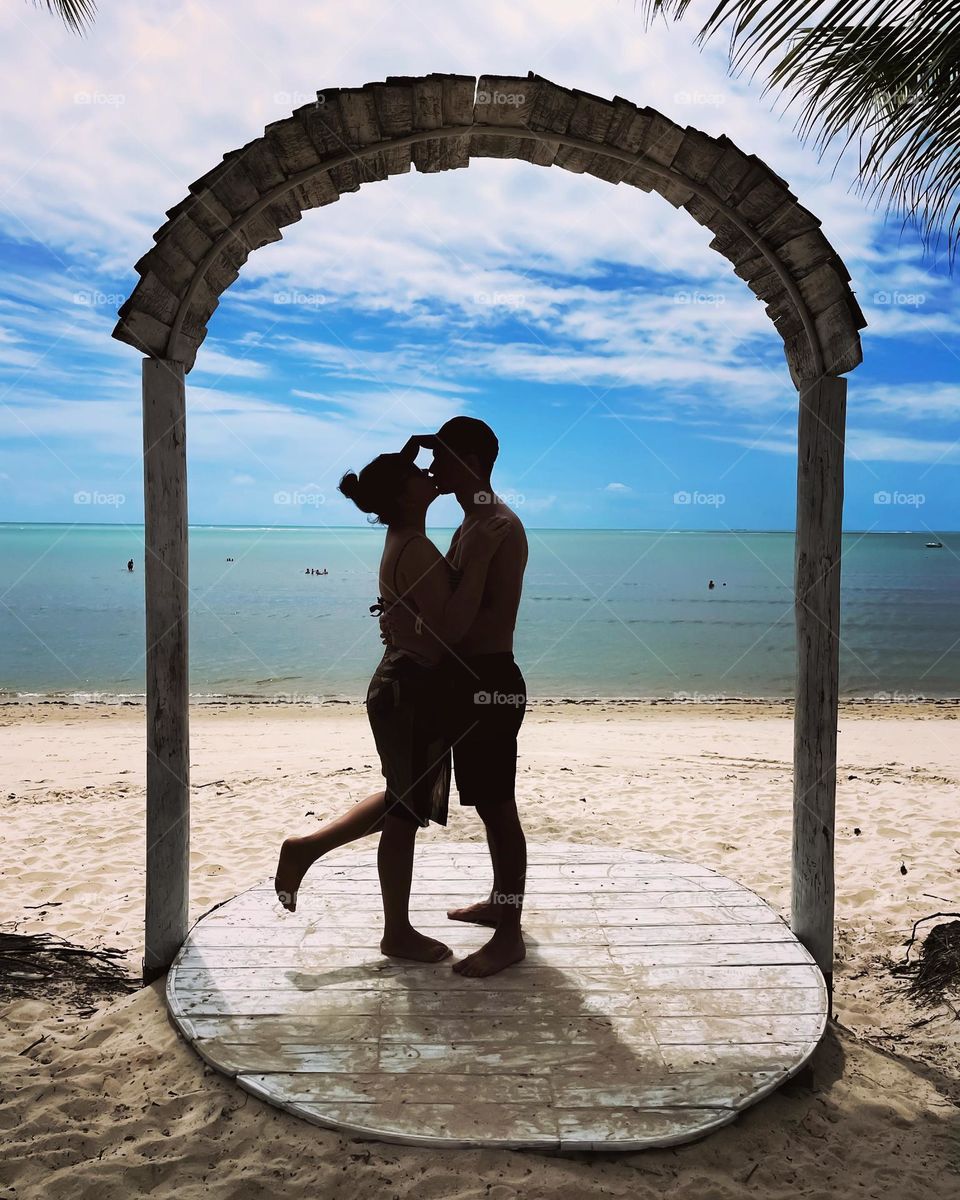 romantic couple on the beach