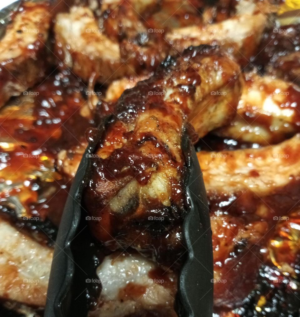 Homemade oven baked ribs 😋 barbecue sauced and ready to eat by photographer and cook Mark Sarden