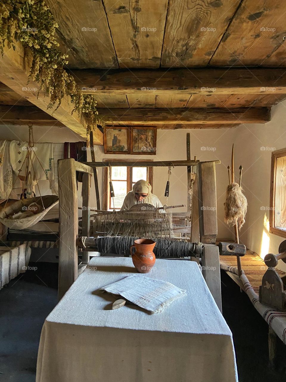 Ancient way of life of people in old house 