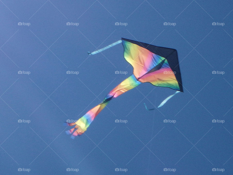 Flying kite at the beach