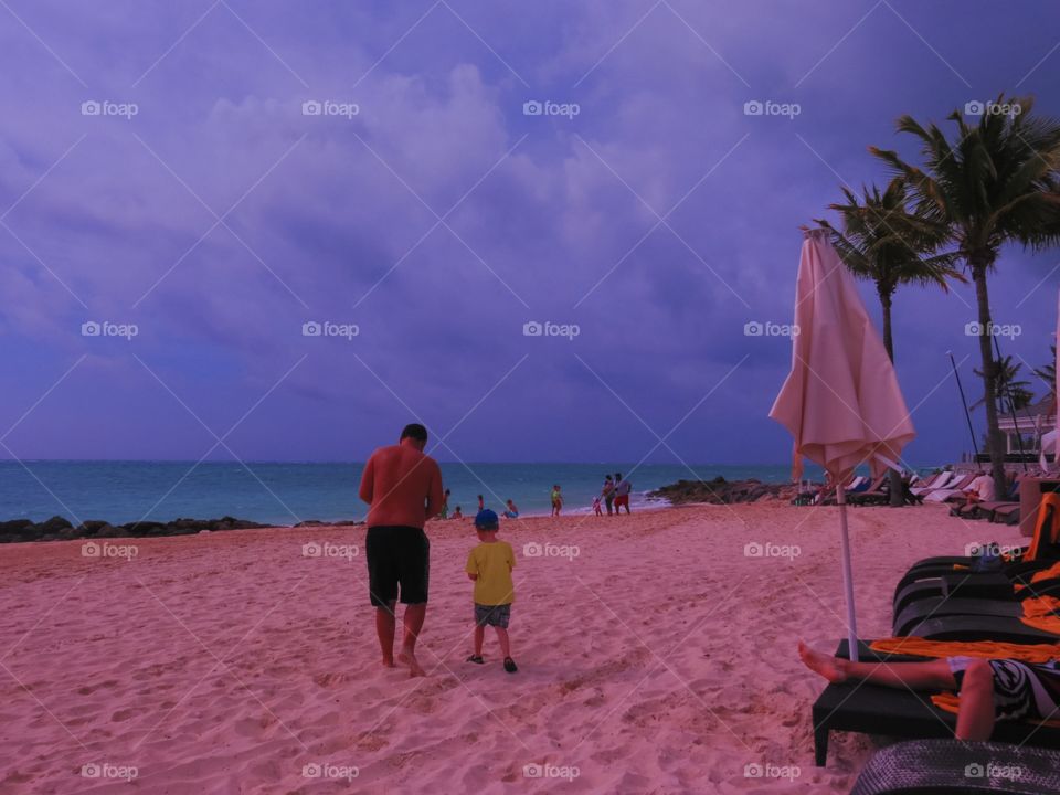 Beach stroll with Dad 