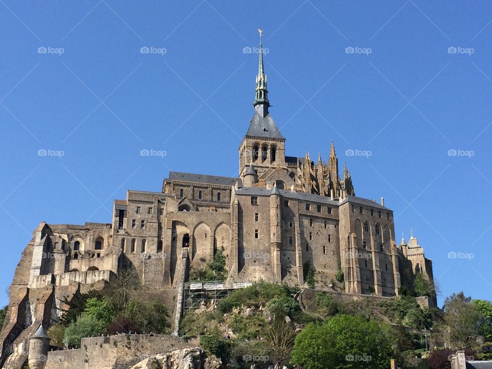 Mont Saint Michel Abbey, France. Normandy region, visit at the famous Mont Saint Michel Abbey, France