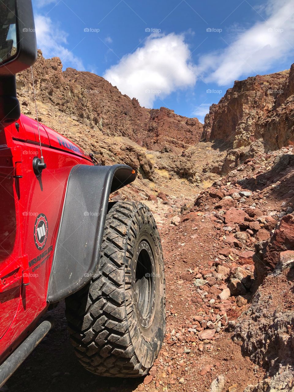 Beautiful canyon view from tire perspective