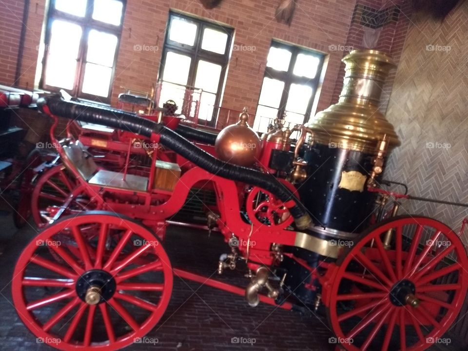 Antique pumper truck in the carriage display at Grant's Farm in St. Louis Missouri