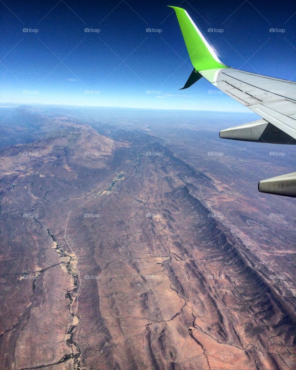 Flying over mountains 