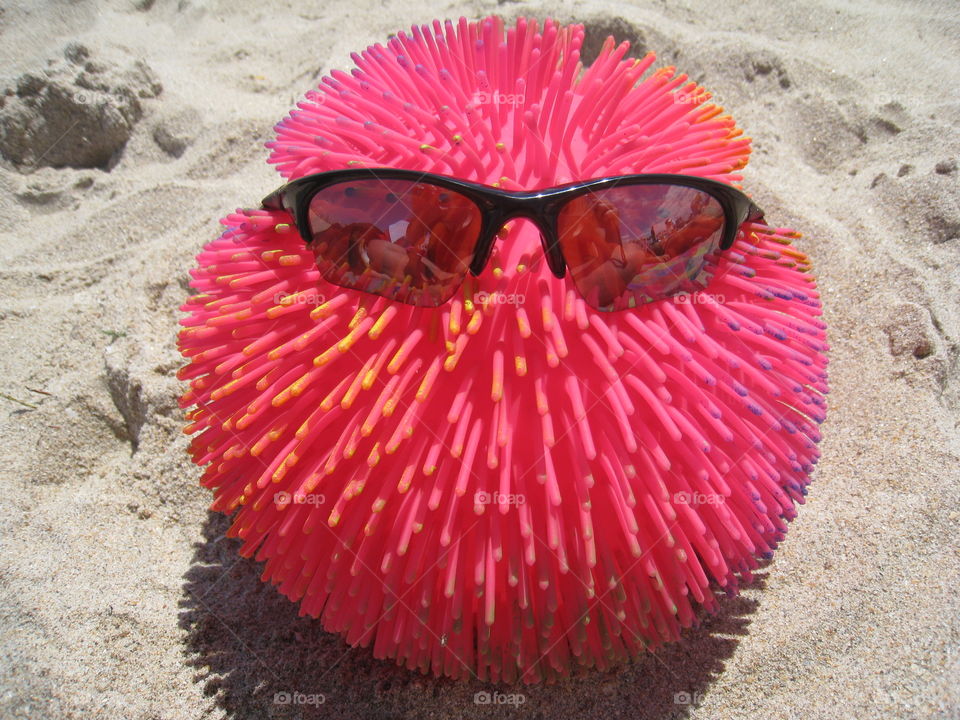 Ball face at the beach