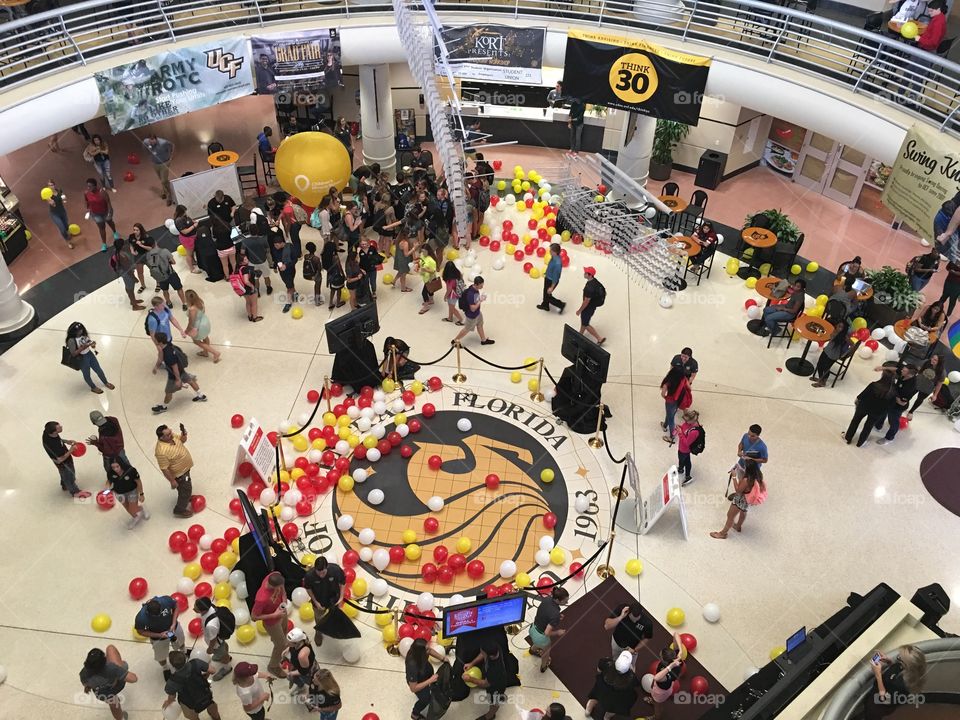 Celebration in the student union at the University of Central Florida.