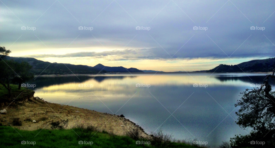 color sunset clouds lake by asbreynolds