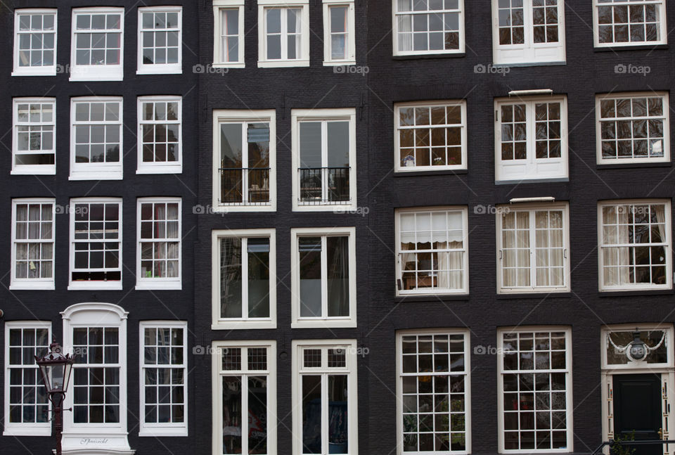 Typical house facades in Amsterdam, Netherlands 