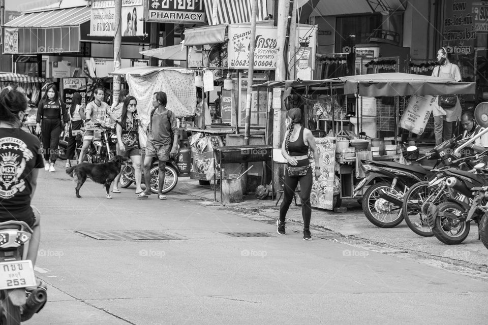 A view to the Street live of the Soi Buakhao of Pattaya District Chonburi in Thailand Southeast Asia