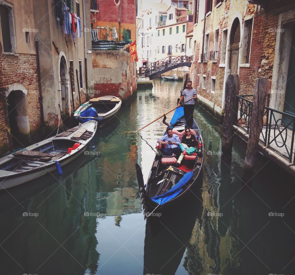 Gondola, Canal, Venetian, Gondolier, Boat