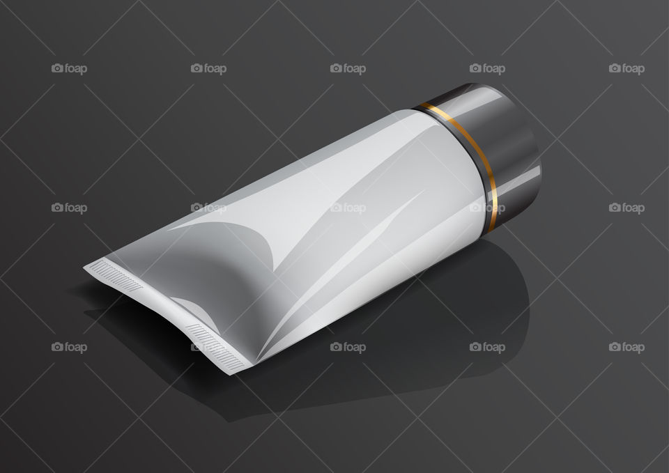 Illustration of packaging tube cream / lotion