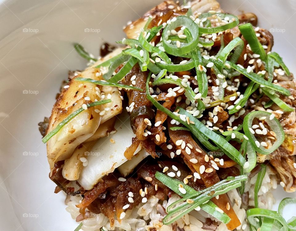 Kimchi stirred fried with rice