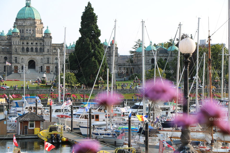 Victoria Inner Harbour and Parliament Building behind it