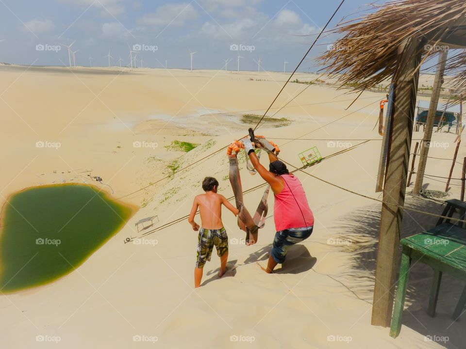 Beach zip line 