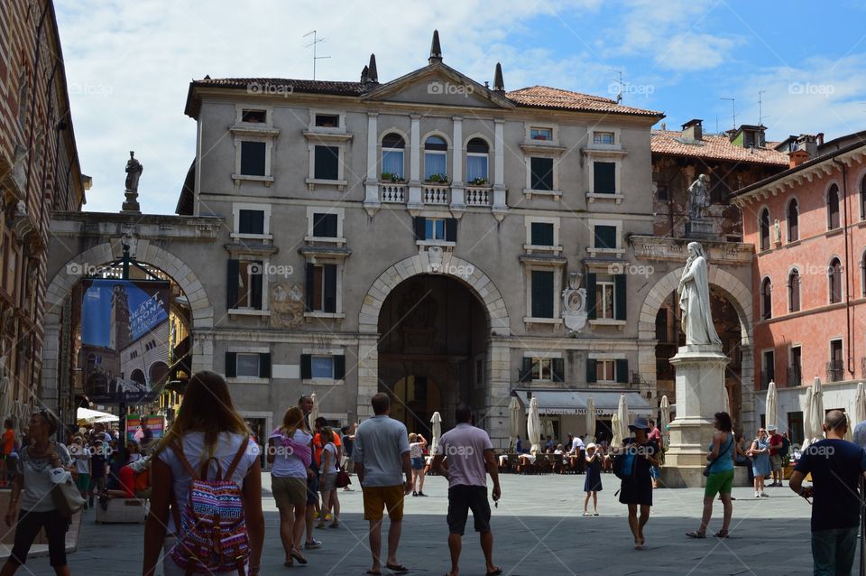 Piazza in Verona in summer