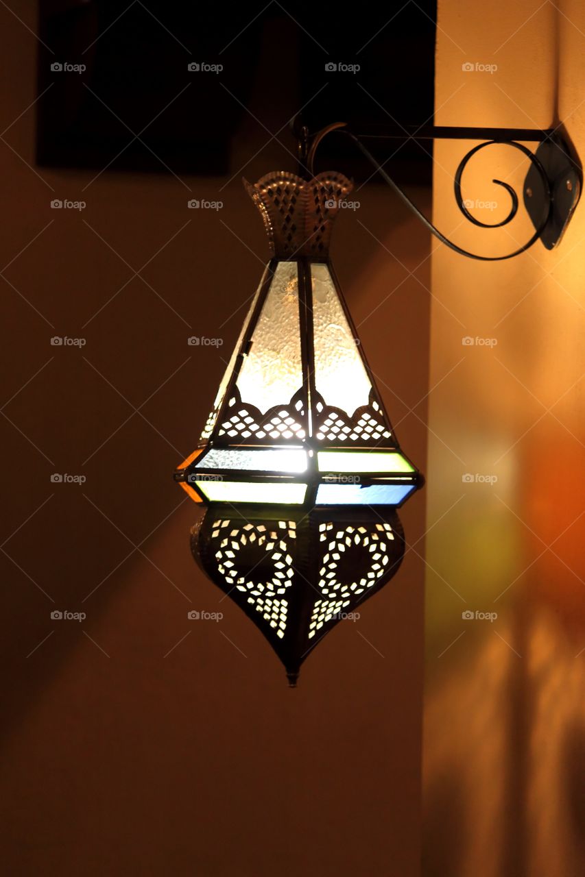 Beautiful traditional Islamic lamp for eid Ramadan celebration