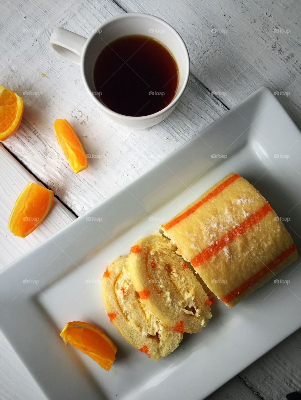 Orange cake and coffee 