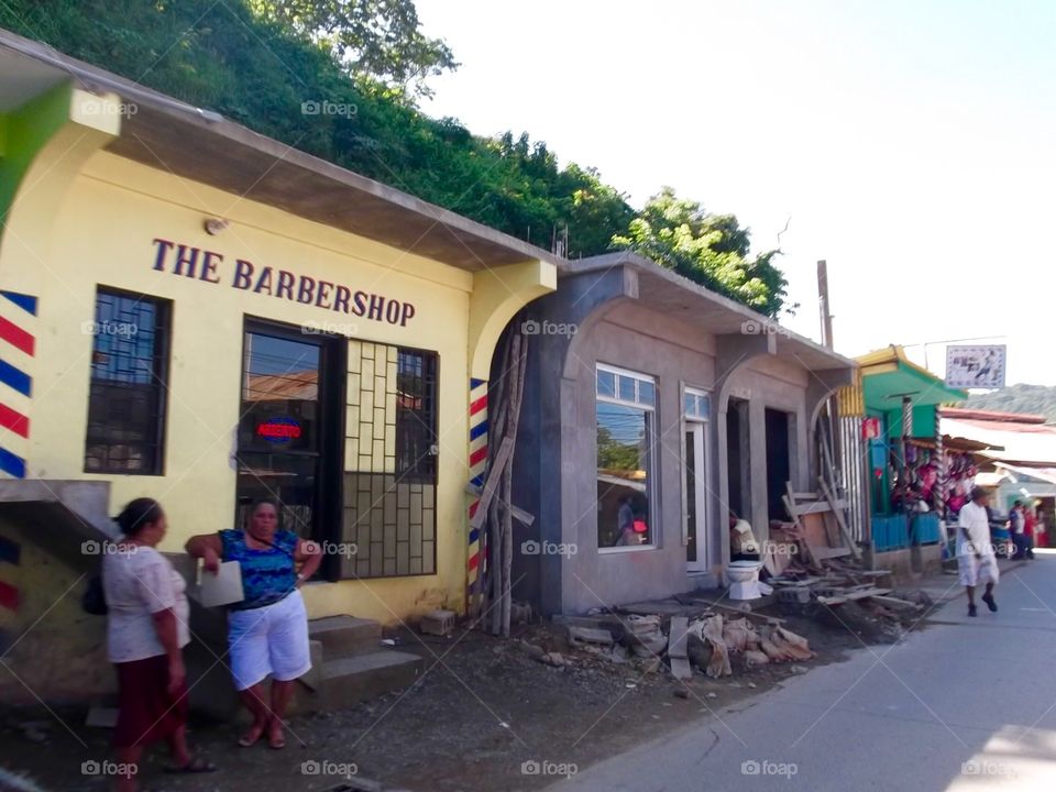 Photo from moving car traveling in Roatan, Honduras